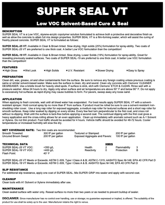 Super Seal 19 Non-Yellowing VT