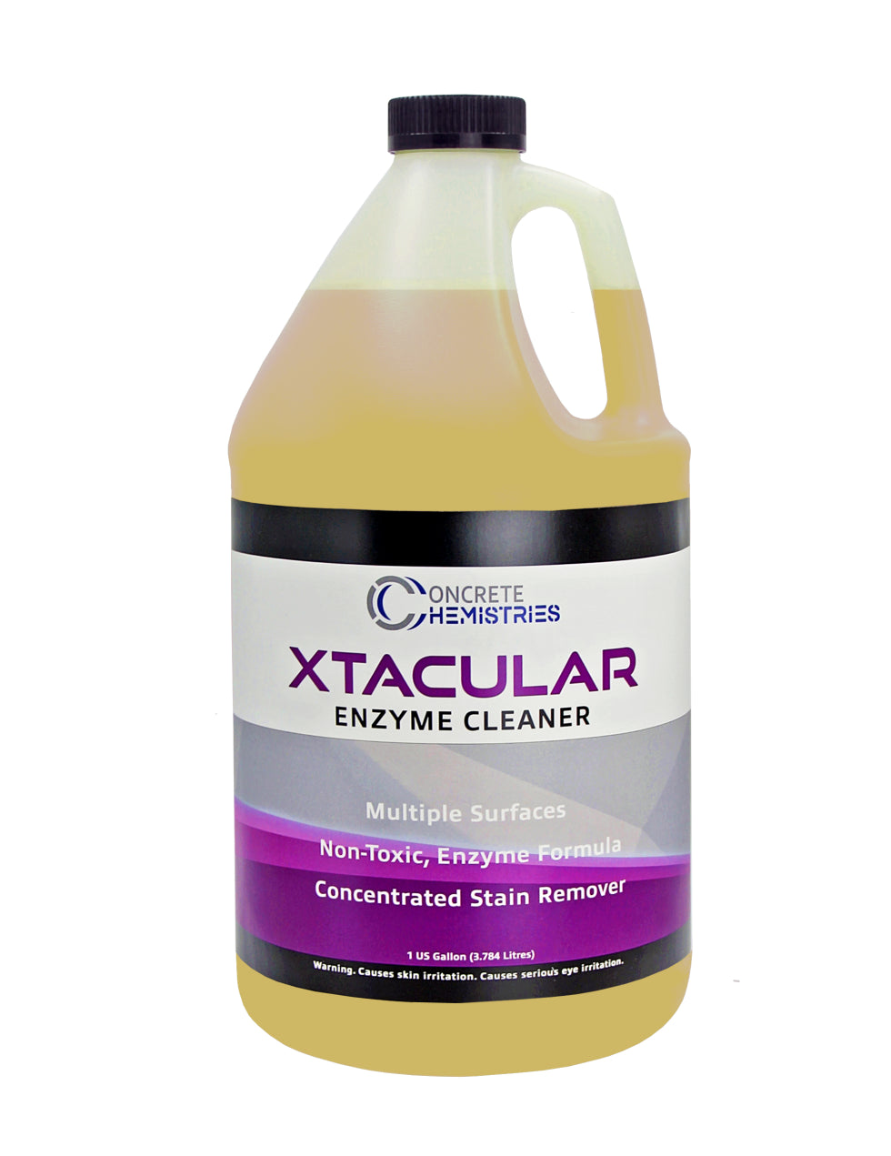 Bottle of Xtaculair Enzyme Cleaner from Concrete Chemistries