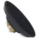 Black rubber pad with a brass center