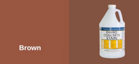 White bottle of Enviro Concrete Stain on a brown 