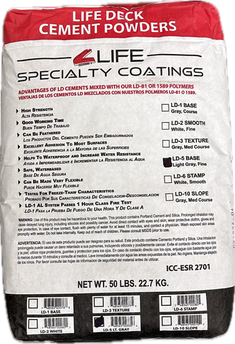 compare product LD5 Base Light Gray Fine 50lbs Bag - 1/2 & Full Pallet Options