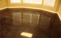 Malt Brown dyed concrete floor