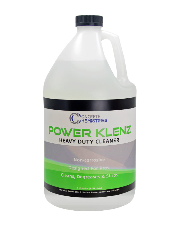 Bottle of Power Klenz 1 Gallon concrete chemistries