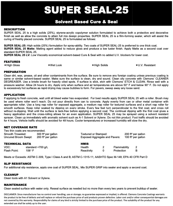 Super Seal 25 Low Viscosity