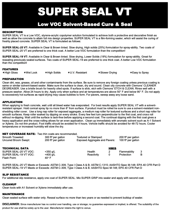 Super Seal 19 Non-Yellowing VT