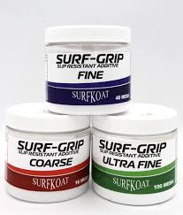 Three containers of Surf-Grip with different textures