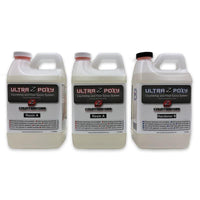 Three bottles of Ultra Z Poxy epoxy system 