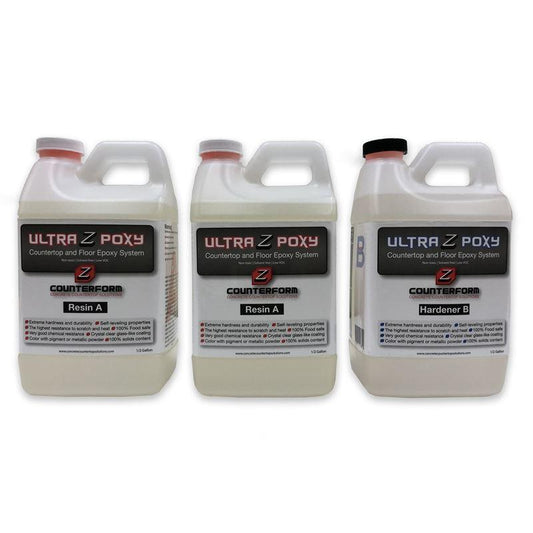 Three bottles of Ultra Z Poxy epoxy system 